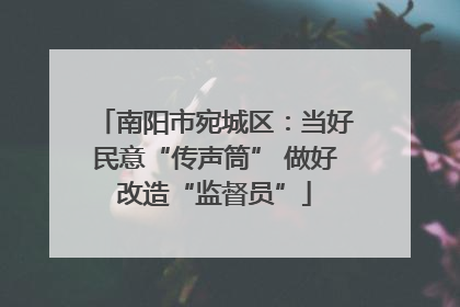 南阳市宛城区：当好民意“传声筒” 做好改造“监督员”