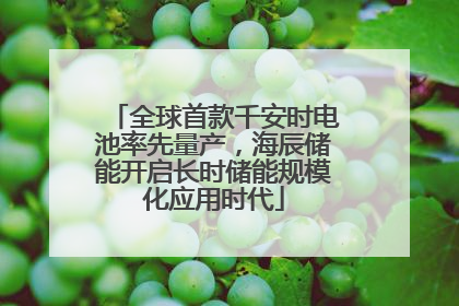 全球首款千安时电池率先量产，海辰储能开启长时储能规模化应用时代