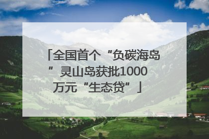 全国首个“负碳海岛”灵山岛获批1000万元“生态贷”