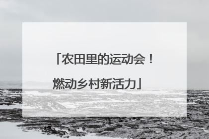 农田里的运动会！燃动乡村新活力
