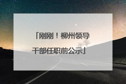 刚刚！柳州领导干部任职前公示