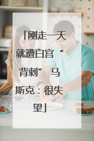 刚走一天就遭白宫“背刺” 马斯克：很失望