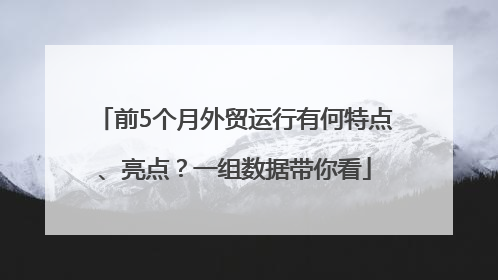 前5个月外贸运行有何特点、亮点？一组数据带你看