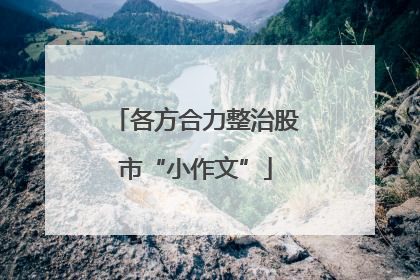 各方合力整治股市“小作文”