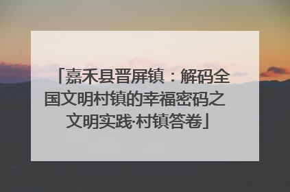 嘉禾县晋屏镇：解码全国文明村镇的幸福密码之 文明实践·村镇答卷