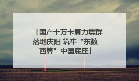 国产十万卡算力集群落地庆阳 筑牢“东数西算”中国底座
