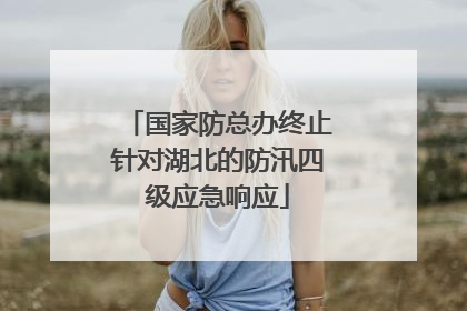 国家防总办终止针对湖北的防汛四级应急响应