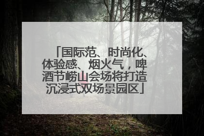 国际范、时尚化、体验感、烟火气，啤酒节崂山会场将打造沉浸式双场景园区
