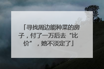 寻找周边能种菜的房子，付了一万后去“比价”，她不淡定了