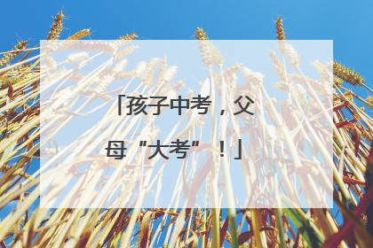 孩子中考，父母“大考”！