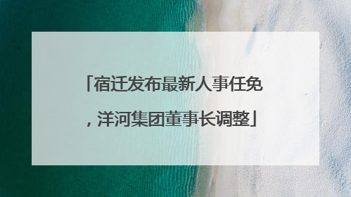 宿迁发布最新人事任免，洋河集团董事长调整