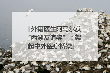 外籍医生阿马尔获“西湖友谊奖”：架起中外医疗桥梁