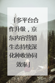 多平台合作升级，京东内容营销生态持续深化种收协同效率