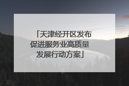 天津经开区发布促进服务业高质量发展行动方案
