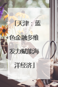 天津：蓝色金融多维发力赋能海洋经济