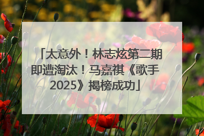 太意外！林志炫第二期即遭淘汰！马嘉祺《歌手2025》揭榜成功