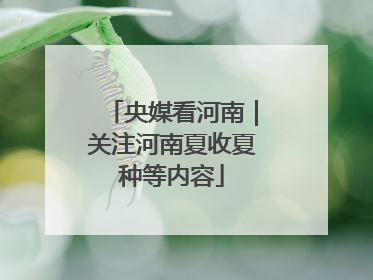 央媒看河南｜关注河南夏收夏种等内容