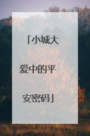 小城大爱中的平安密码