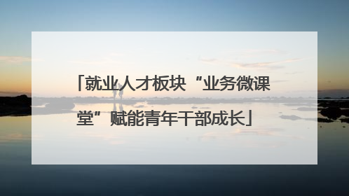 就业人才板块“业务微课堂”赋能青年干部成长