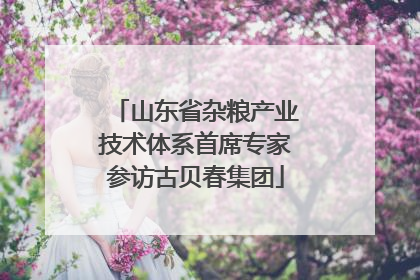 山东省杂粮产业技术体系首席专家参访古贝春集团