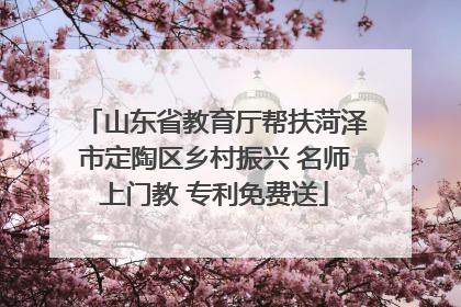 山东省教育厅帮扶菏泽市定陶区乡村振兴 名师上门教 专利免费送
