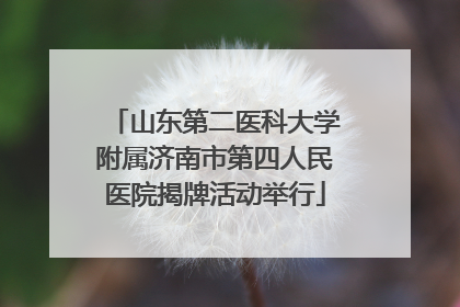 山东第二医科大学附属济南市第四人民医院揭牌活动举行