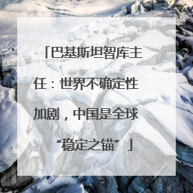 巴基斯坦智库主任：世界不确定性加剧，中国是全球“稳定之锚”