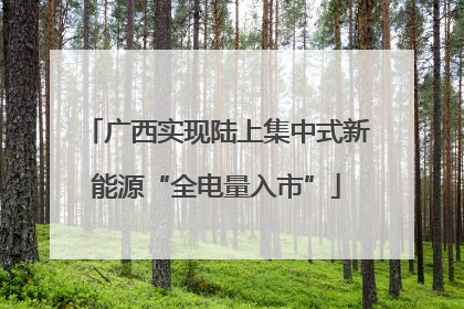 广西实现陆上集中式新能源“全电量入市”