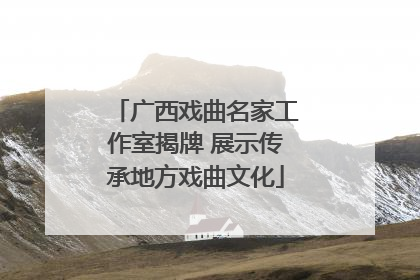 广西戏曲名家工作室揭牌 展示传承地方戏曲文化