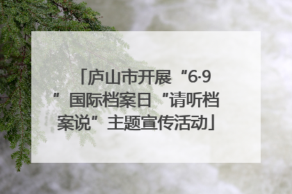 庐山市开展“6·9”国际档案日“请听档案说”主题宣传活动