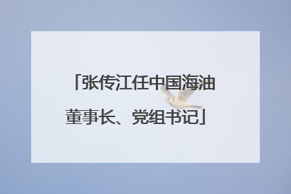 张传江任中国海油董事长、党组书记