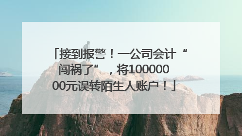 接到报警！一公司会计“闯祸了”，将10000000元误转陌生人账户！