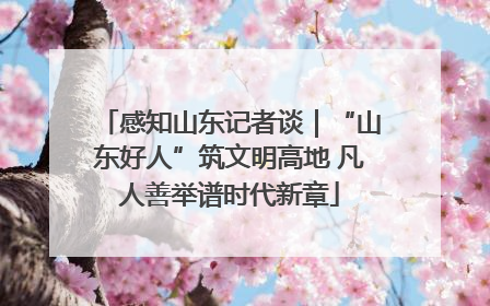 感知山东记者谈｜“山东好人”筑文明高地 凡人善举谱时代新章