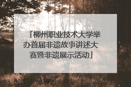 柳州职业技术大学举办首届非遗故事讲述大赛暨非遗展示活动