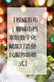 权威发布｜聊城市档案馆数字化赋能打造便民服务新模式