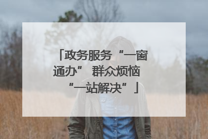 政务服务“一窗通办” 群众烦恼“一站解决”