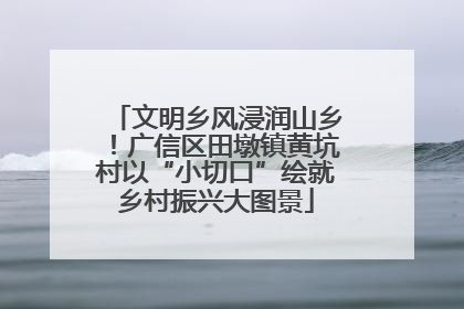 文明乡风浸润山乡！广信区田墩镇黄坑村以“小切口”绘就乡村振兴大图景