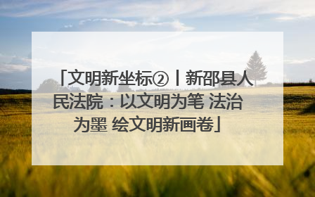 文明新坐标②丨新邵县人民法院：以文明为笔 法治为墨 绘文明新画卷