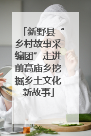 新野县“乡村故事采编团”走进前高庙乡挖掘乡土文化新故事