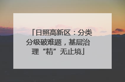 日照高新区：分类分级破难题，基层治理“精”无止境