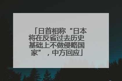 日首相称“日本将在反省过去历史基础上不做侵略国家”，中方回应