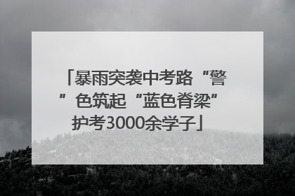 暴雨突袭中考路“警”色筑起“蓝色脊梁”护考3000余学子