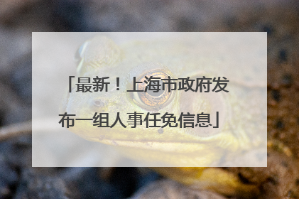最新！上海市政府发布一组人事任免信息