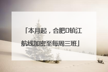 本月起，合肥⇋镇江航线加密至每周三班