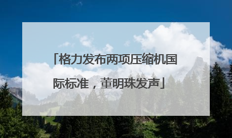格力发布两项压缩机国际标准，董明珠发声