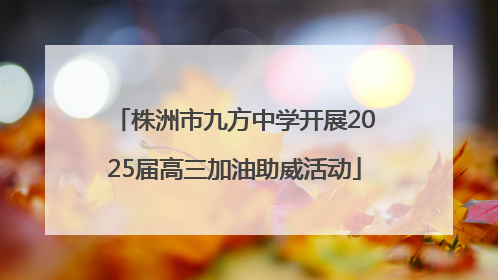 株洲市九方中学开展2025届高三加油助威活动
