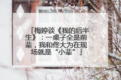 梅婷谈《我的后半生》：一桌子全是前辈，我和佟大为在现场就是“小辈”
