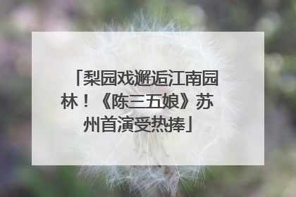 梨园戏邂逅江南园林！《陈三五娘》苏州首演受热捧