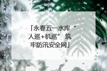 永春五一水库“人巡+机巡” 筑牢防汛安全网