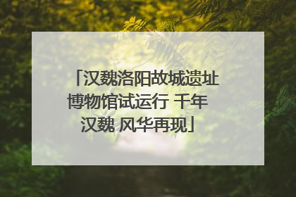 汉魏洛阳故城遗址博物馆试运行 千年汉魏 风华再现